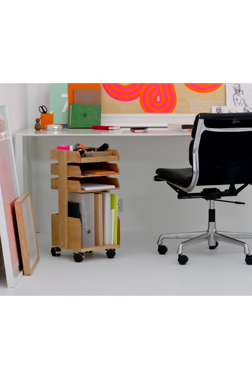 Wooden Storage Trolley | Wireworks Casper | Oroa.com