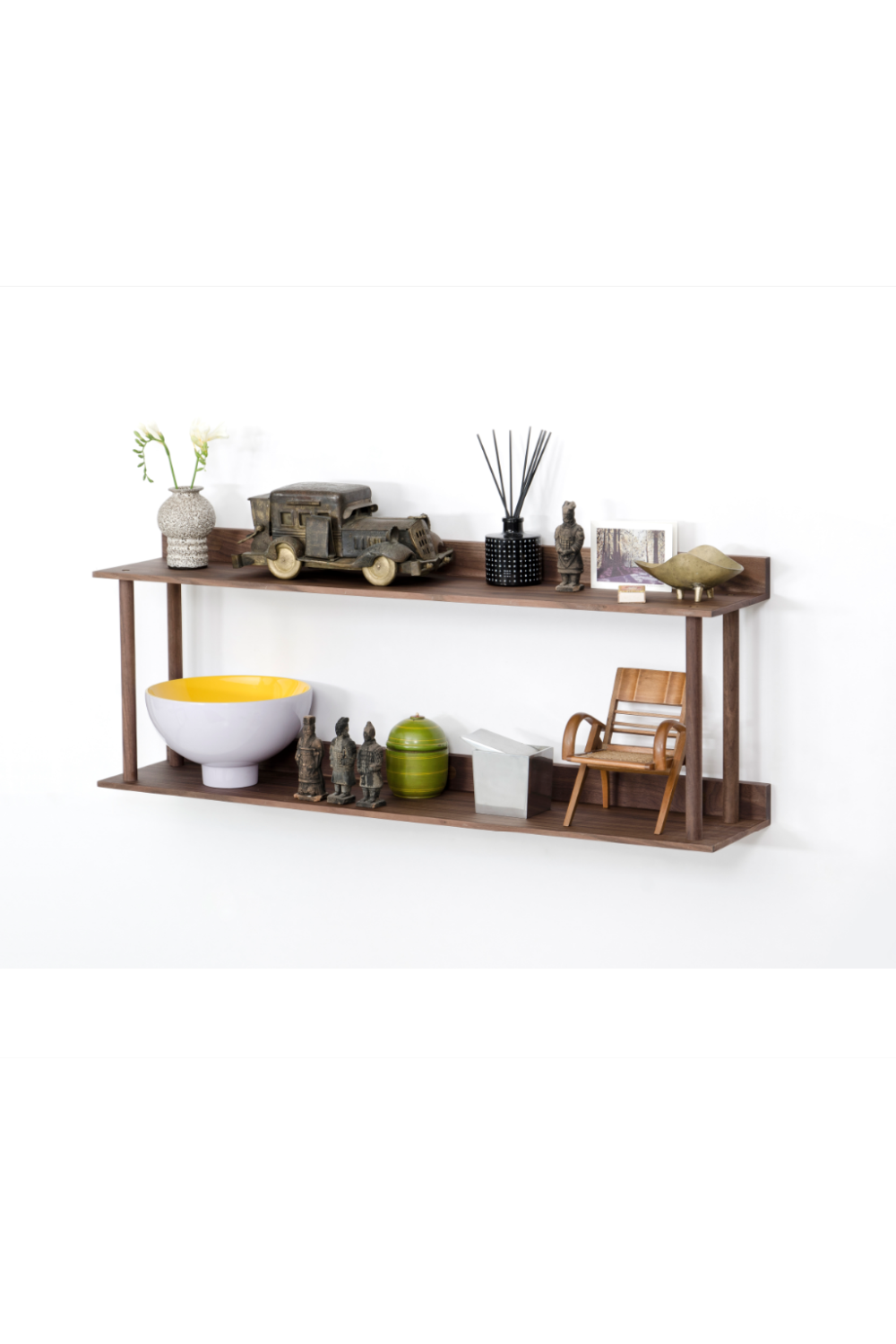 2 Level Wooden Wall Shelf | Wireworks Platform 2 | Oroa.com