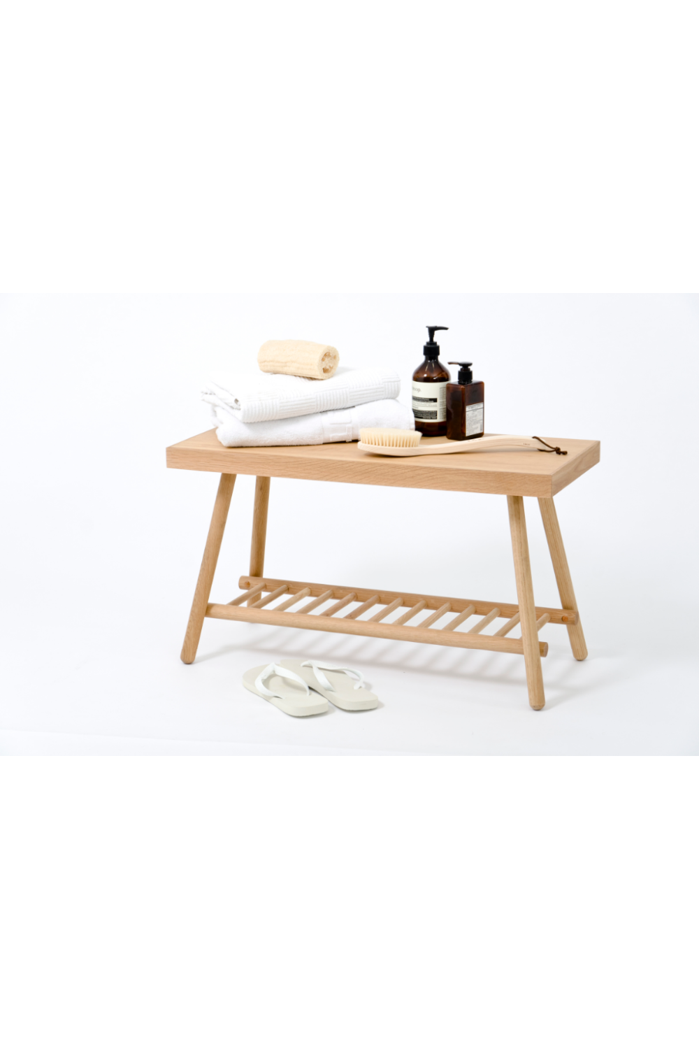 Oak Spindle Storage Bench | Wireworks | Oroa.com