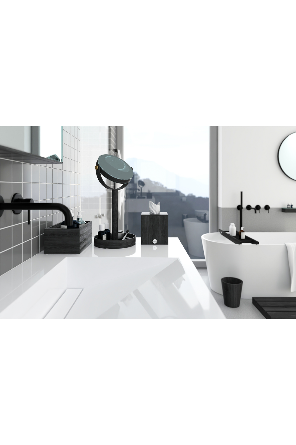 Rectangular Oak Bathroom Storage Box | Wireworks Mezza | Oroa.com