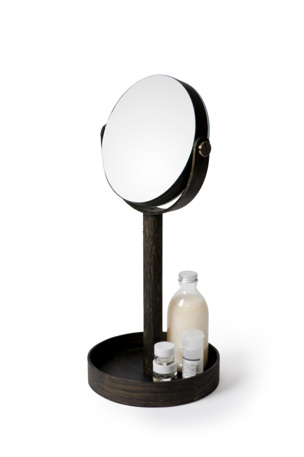 Oak Double Face Mirror with Storage Tray | Wireworks Close-up | Oroa.com