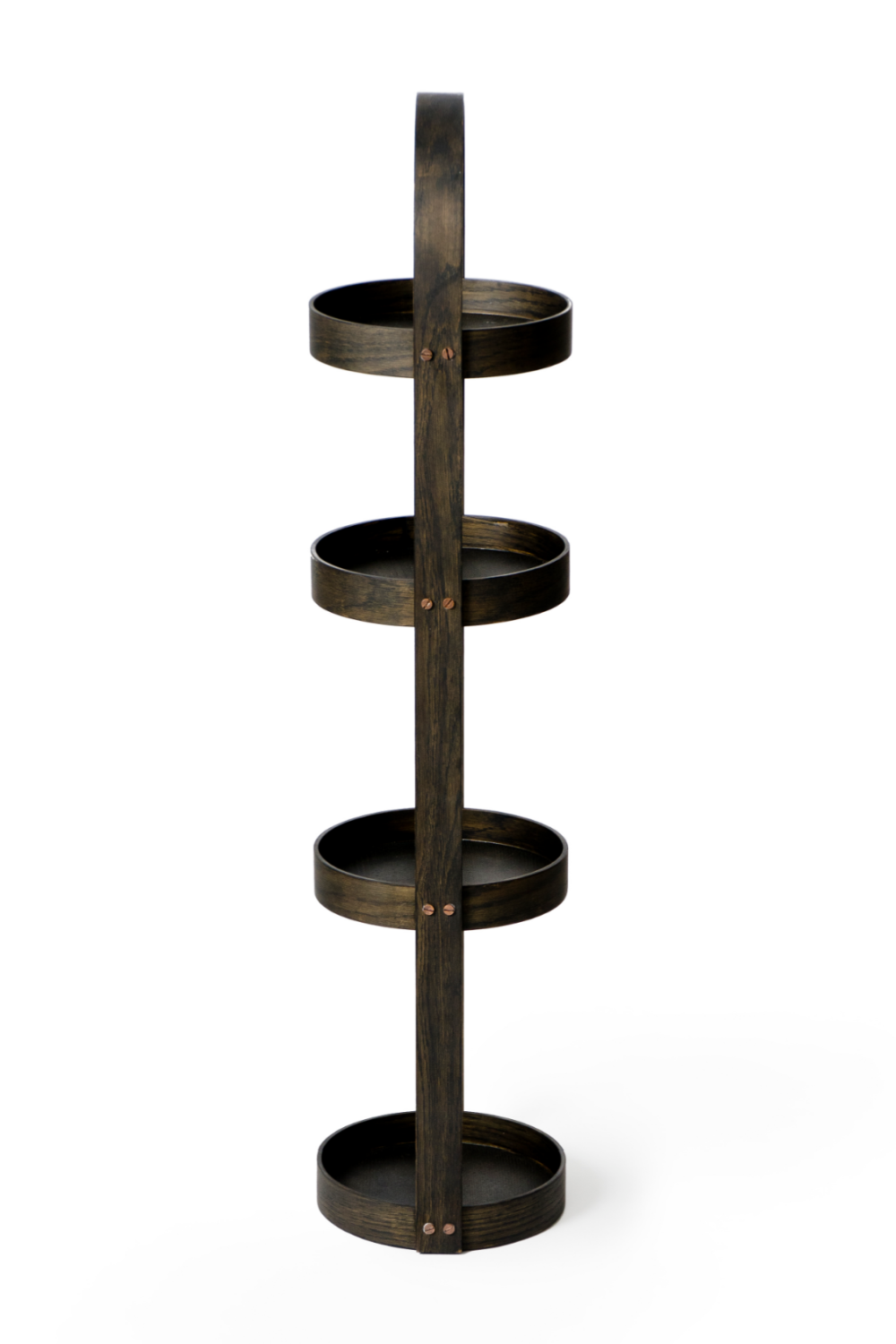 4 Tray Round Oak Storage Caddy | Wireworks Mezza | Oroa.com