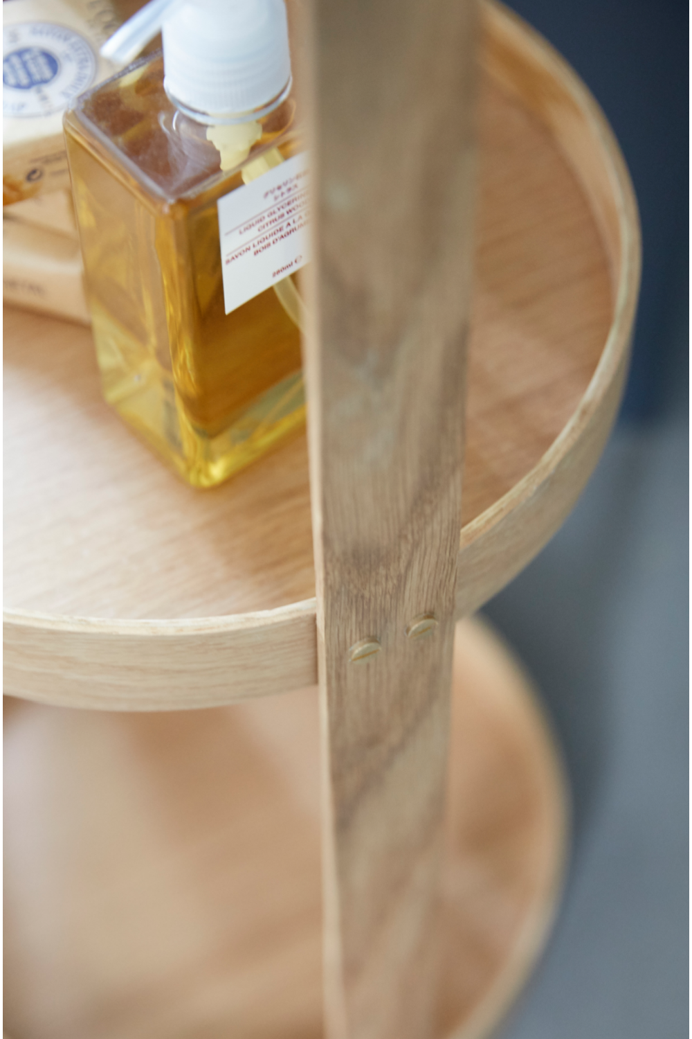 3 Tray Round Oak Storage Caddy | Wireworks Mezza | Oroa.com