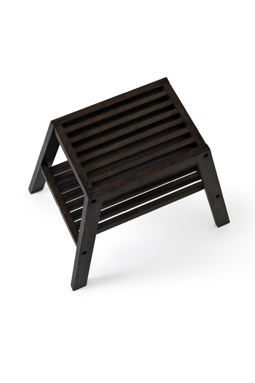 2-Level Oak Step Stool | Wireworks Slatted | Oroa.com