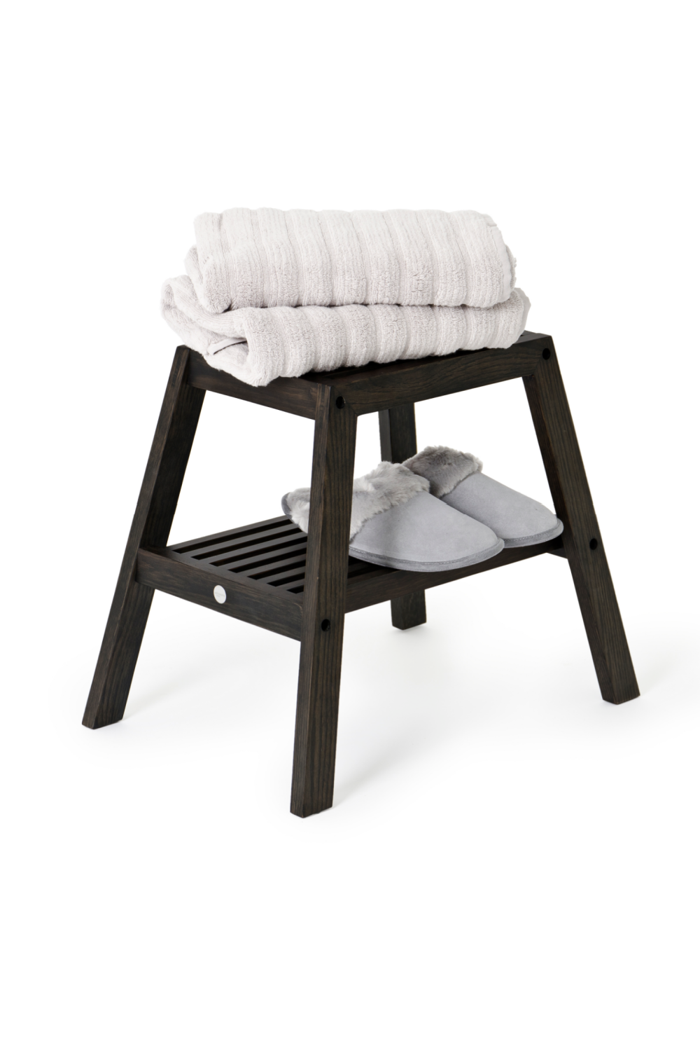 2-Level Oak Step Stool | Wireworks Slatted | Oroa.com