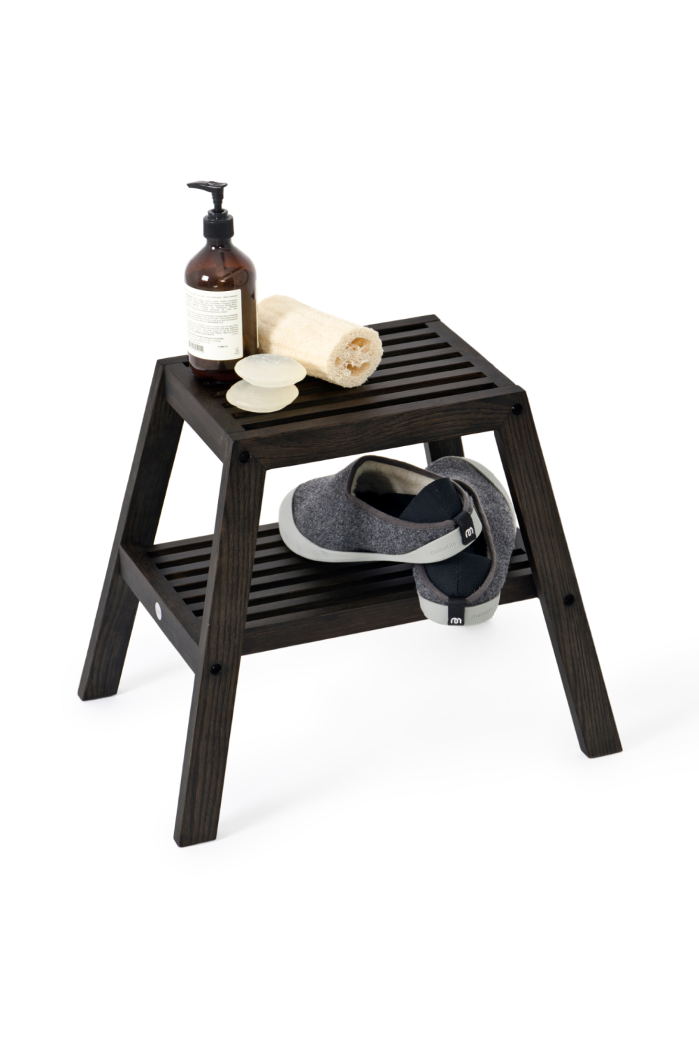 2-Level Oak Step Stool | Wireworks Slatted | Oroa.com