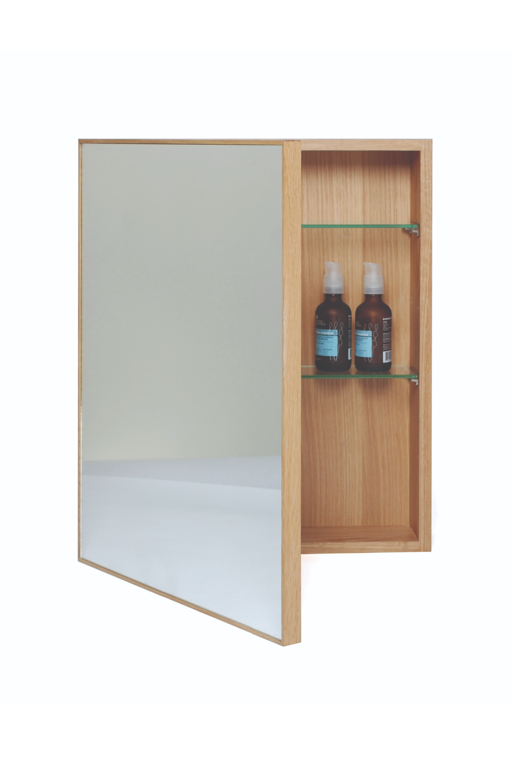 Oak Bathroom Cabinet with Mirror | Wireworks Slimline | Oroa.com