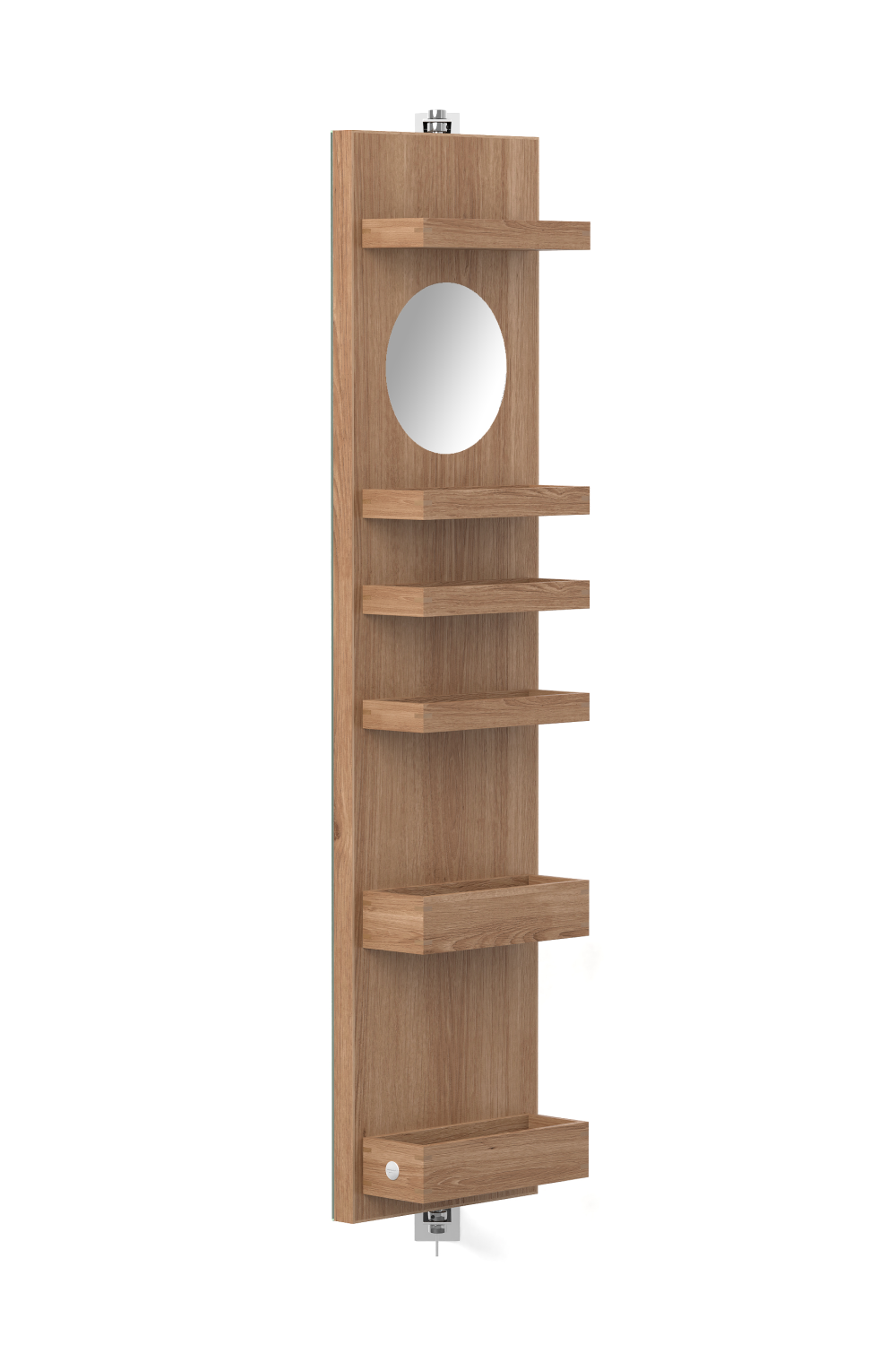 Rotating Oak Bathroom Cabinet with Mirror | Wireworks Revolve 1140 Cosmos | Oroa.com