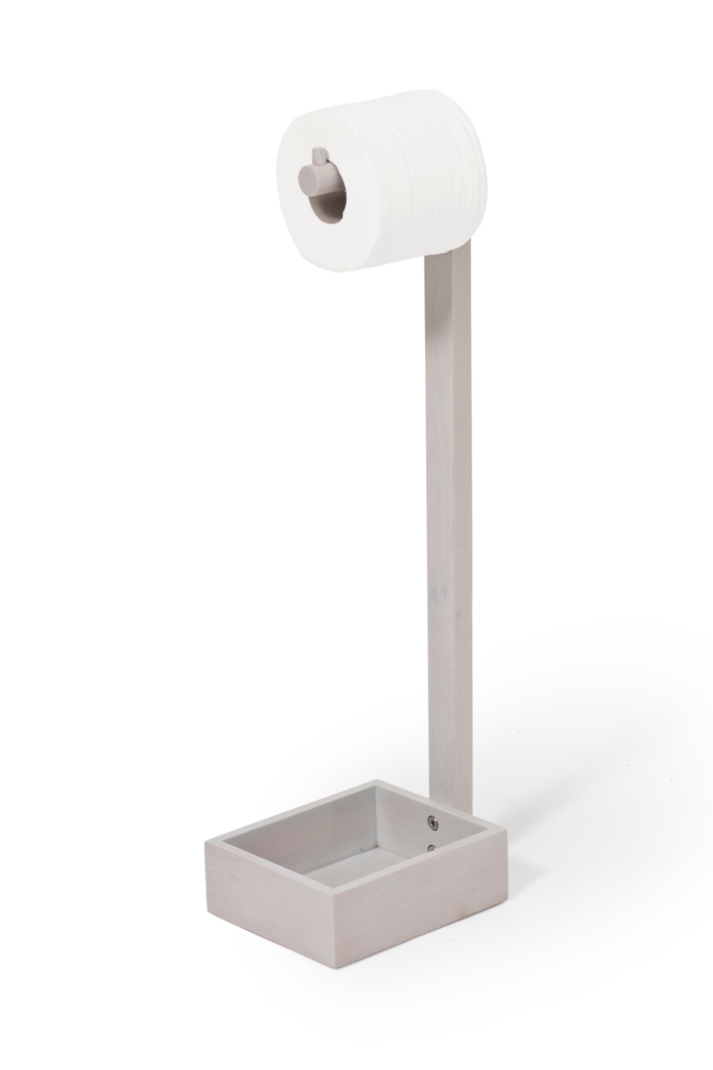 Oak Standing Toilet Paper Holder with Storage | Wireworks Mezza | Oroa.com