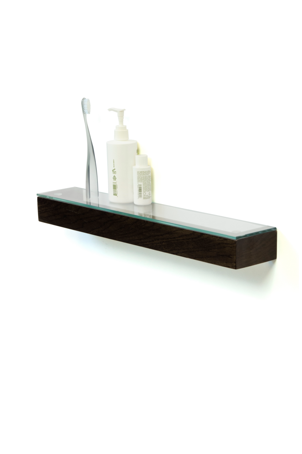 Oak Slim Glass Wall Shelf | Wireworks | Oroa.com