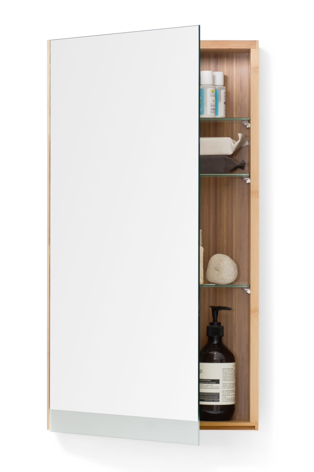 Bamboo Bathroom Cabinet with Mirror | Wireworks Arena | Oroa.com