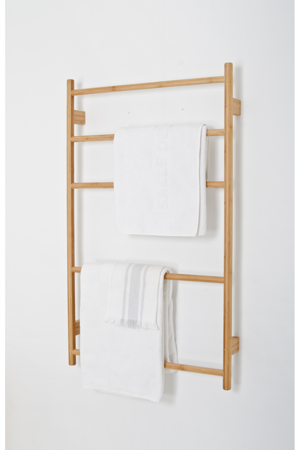 5-Bar Bamboo Wall Mounted Towel Rail | Wireworks Wallbar | Oroa.com