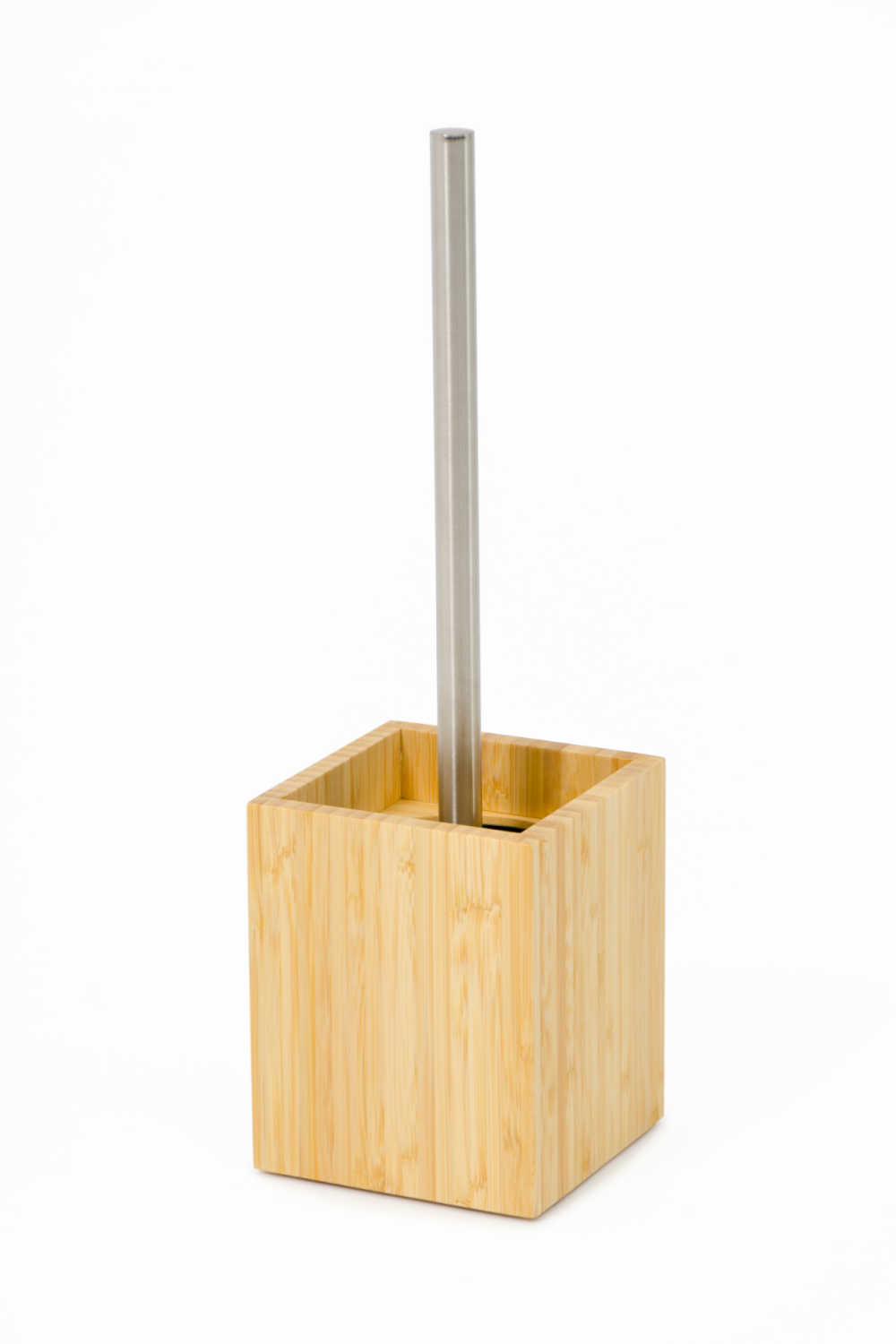Bamboo Square Toilet Brush Holder Set | Wireworks Cosmos | Oroa.com