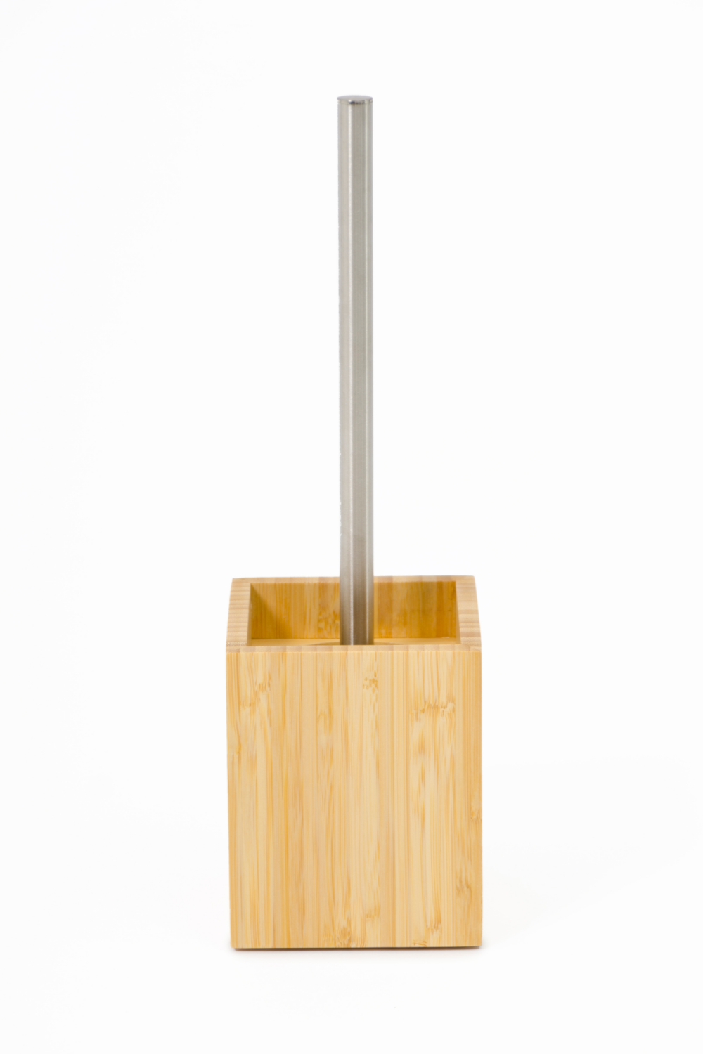 Bamboo Square Toilet Brush Holder Set | Wireworks Cosmos | Oroa.com