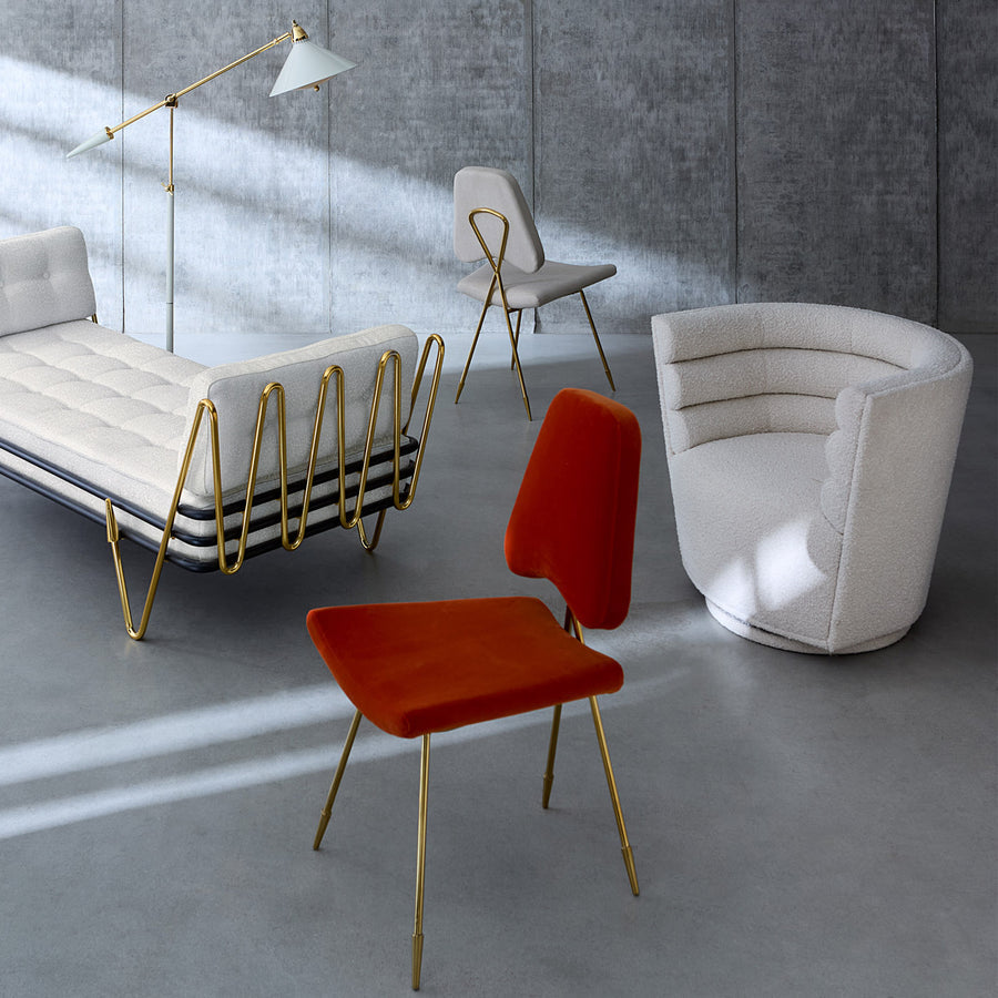 Channeled Bouclé Swivel Club Chair | Jonathan Adler Maxime | Oroa.com