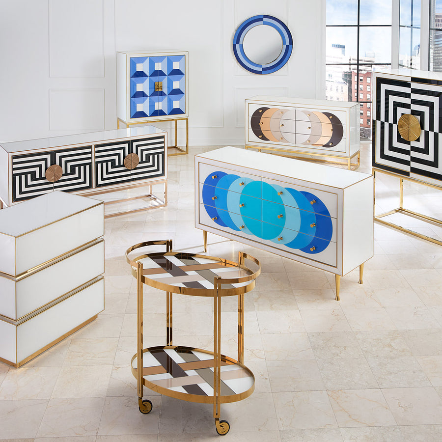 Polished Brass Bar Cart | Jonathan Adler Chambeige | Oroa.com