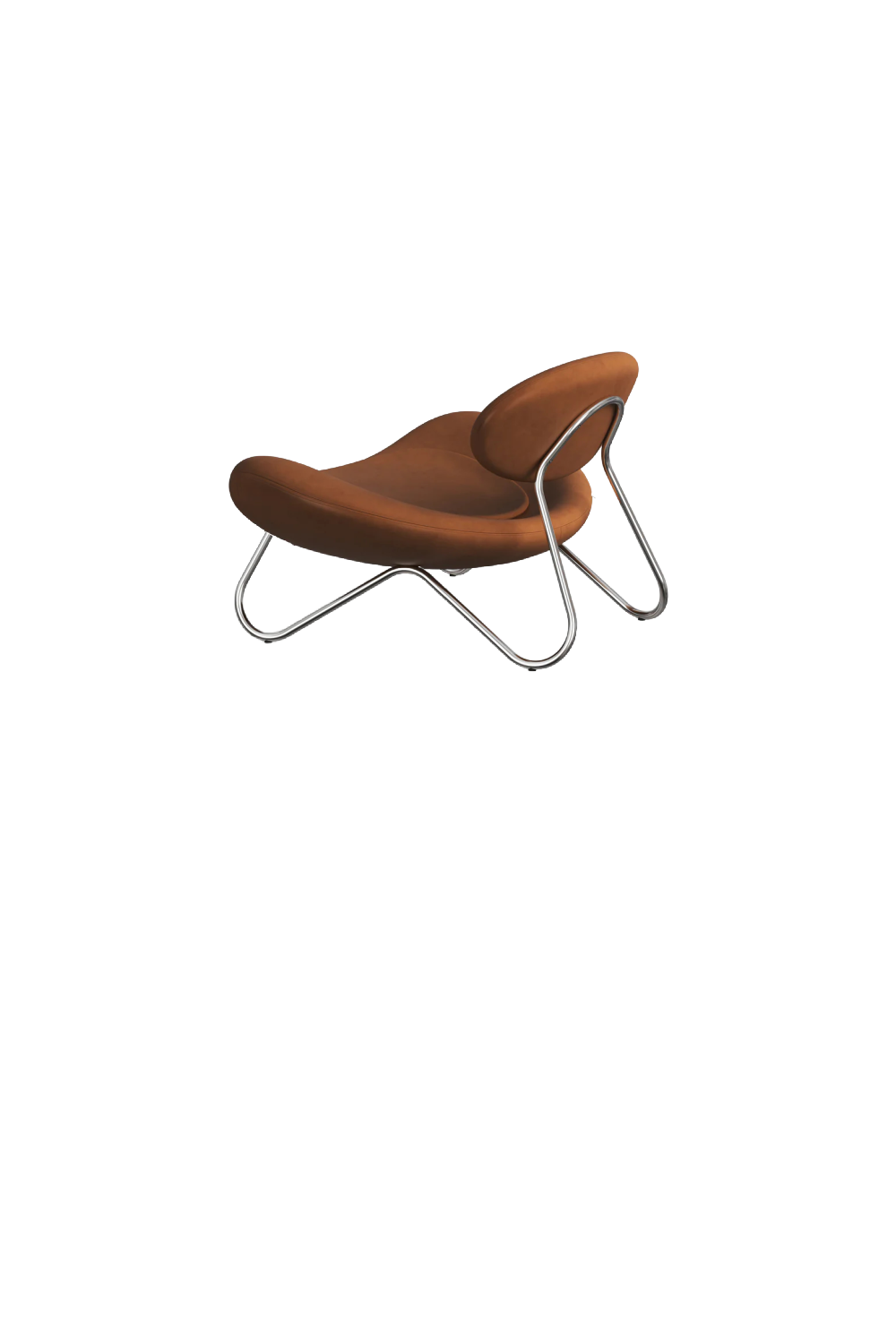 Brown Leather Modern Lounge Chair | WOUD Meadow | OROA.com