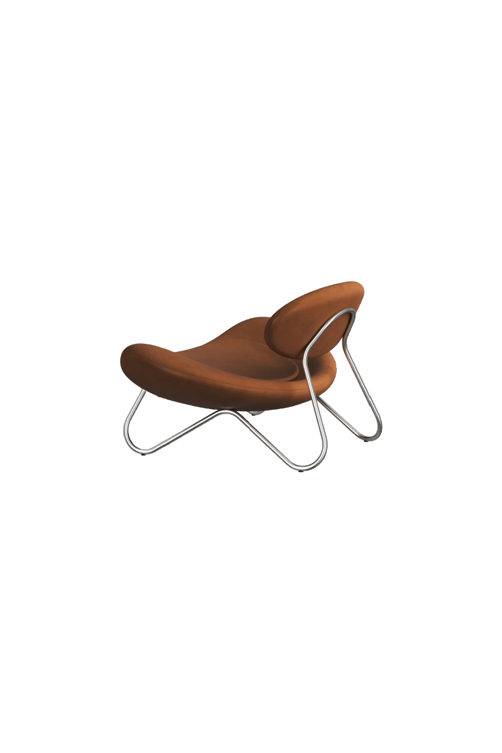 Brown Leather Modern Lounge Chair | WOUD Meadow | OROA.com