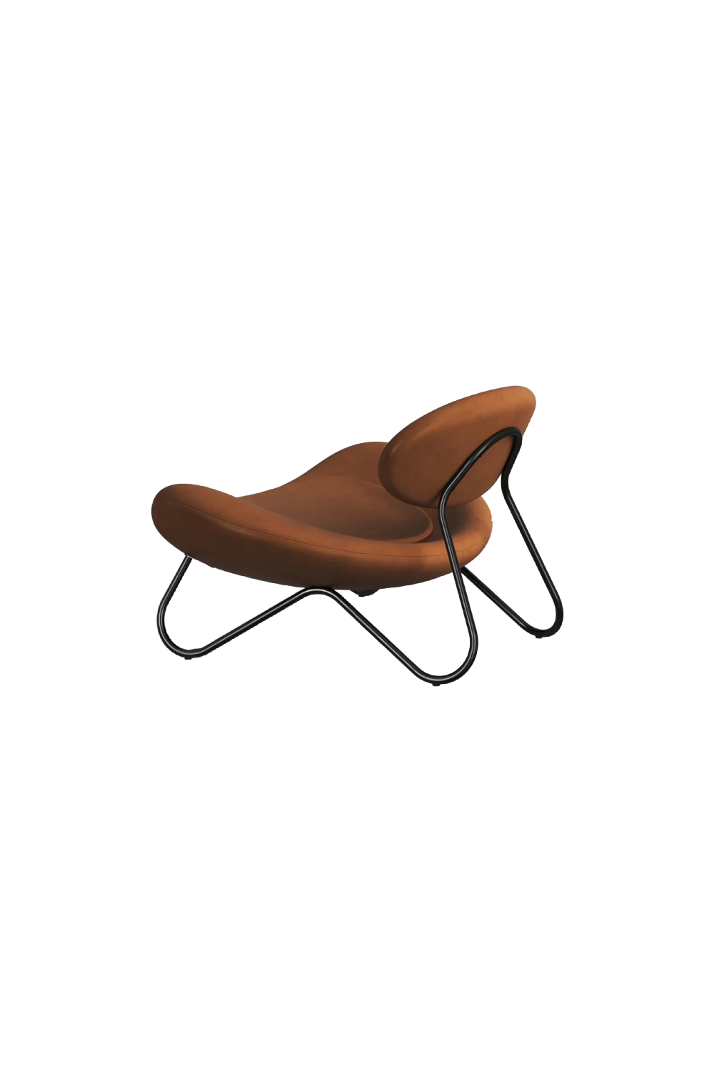 Brown Leather Modern Lounge Chair | WOUD Meadow | OROA.com