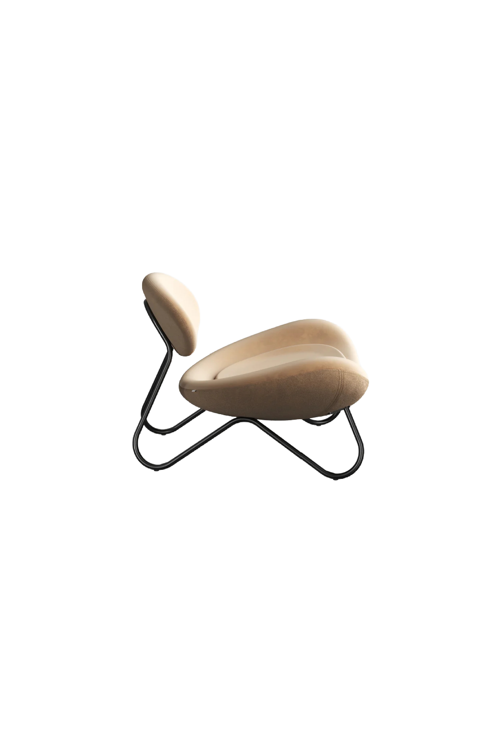 Gold Leather Modern Lounge Chair | WOUD Meadow | OROA.com