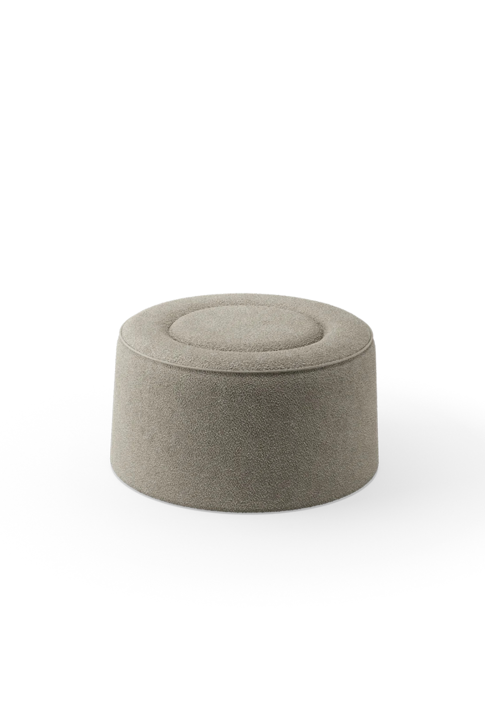 Beige Bouclé Upholstered Pouf | WOUD Praline | OROA.com