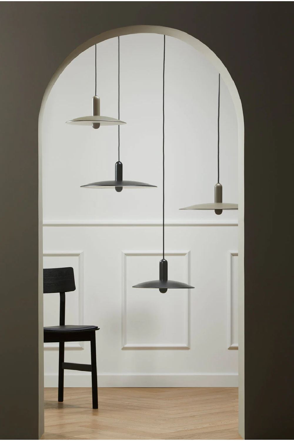 Taupe Modern Pendant Lamp S | WOUD LU | OROA.com