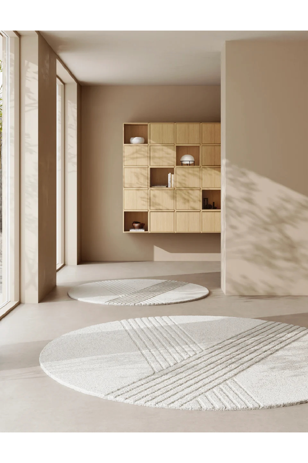 Round Hand-Tufted Wool Rug (Ø: 250 CM) | WOUD Kyoto | OROA.com