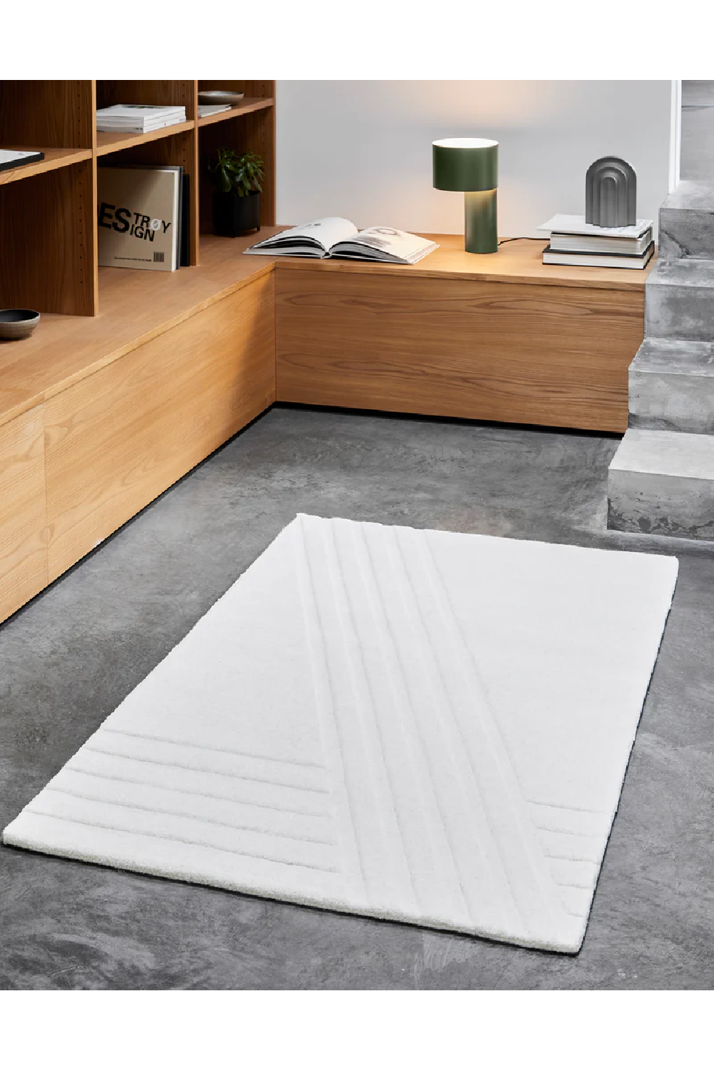 Off White Wool Rug | WOUD Kyoto | OROA.com