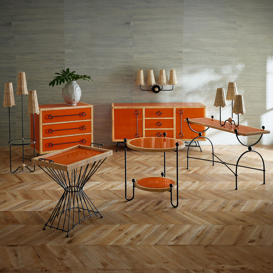 Rattan Peel Orange Sideboard | Jonathan Adler Wellington | Oroa.com