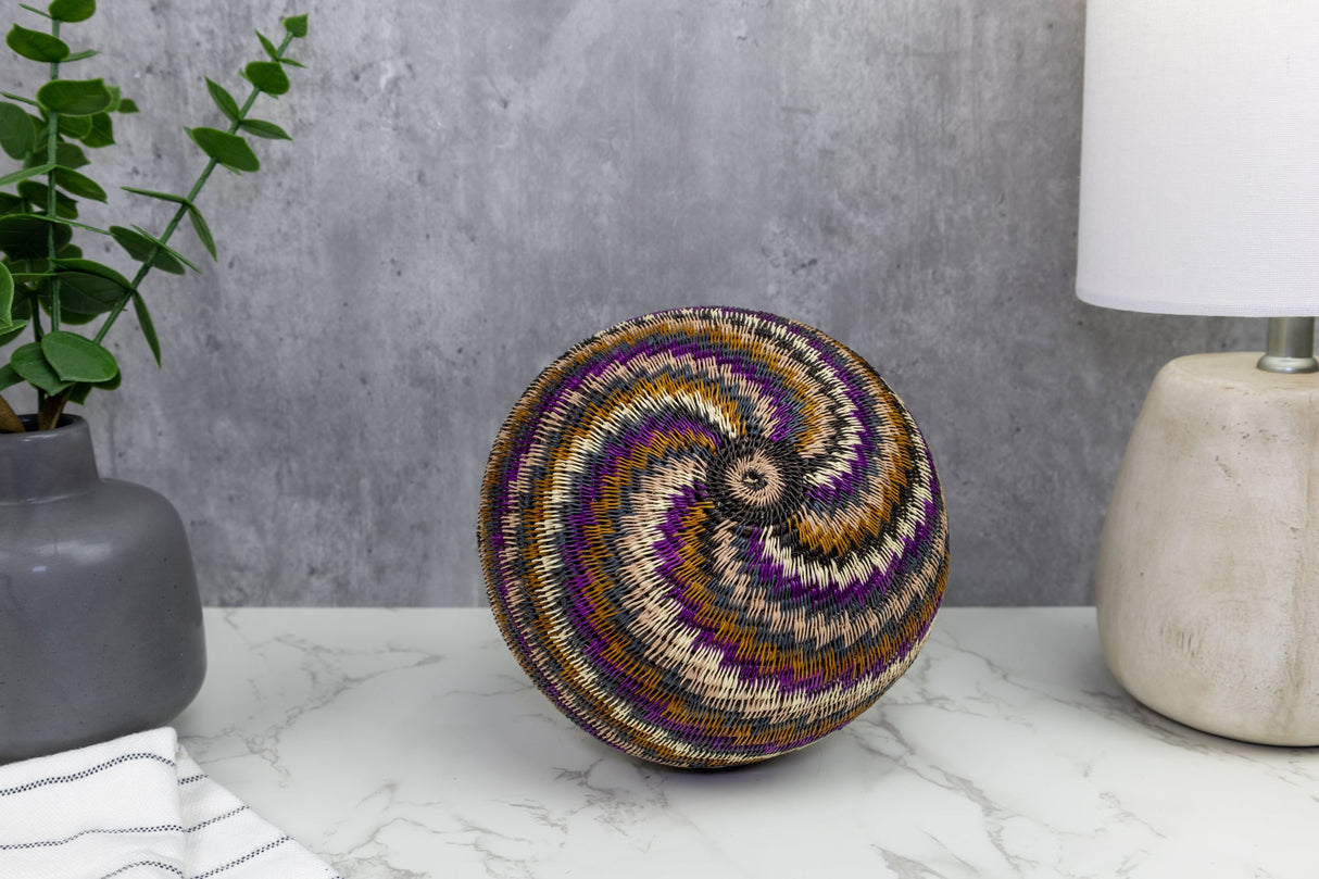 Black Brown And Purple Woven Basket