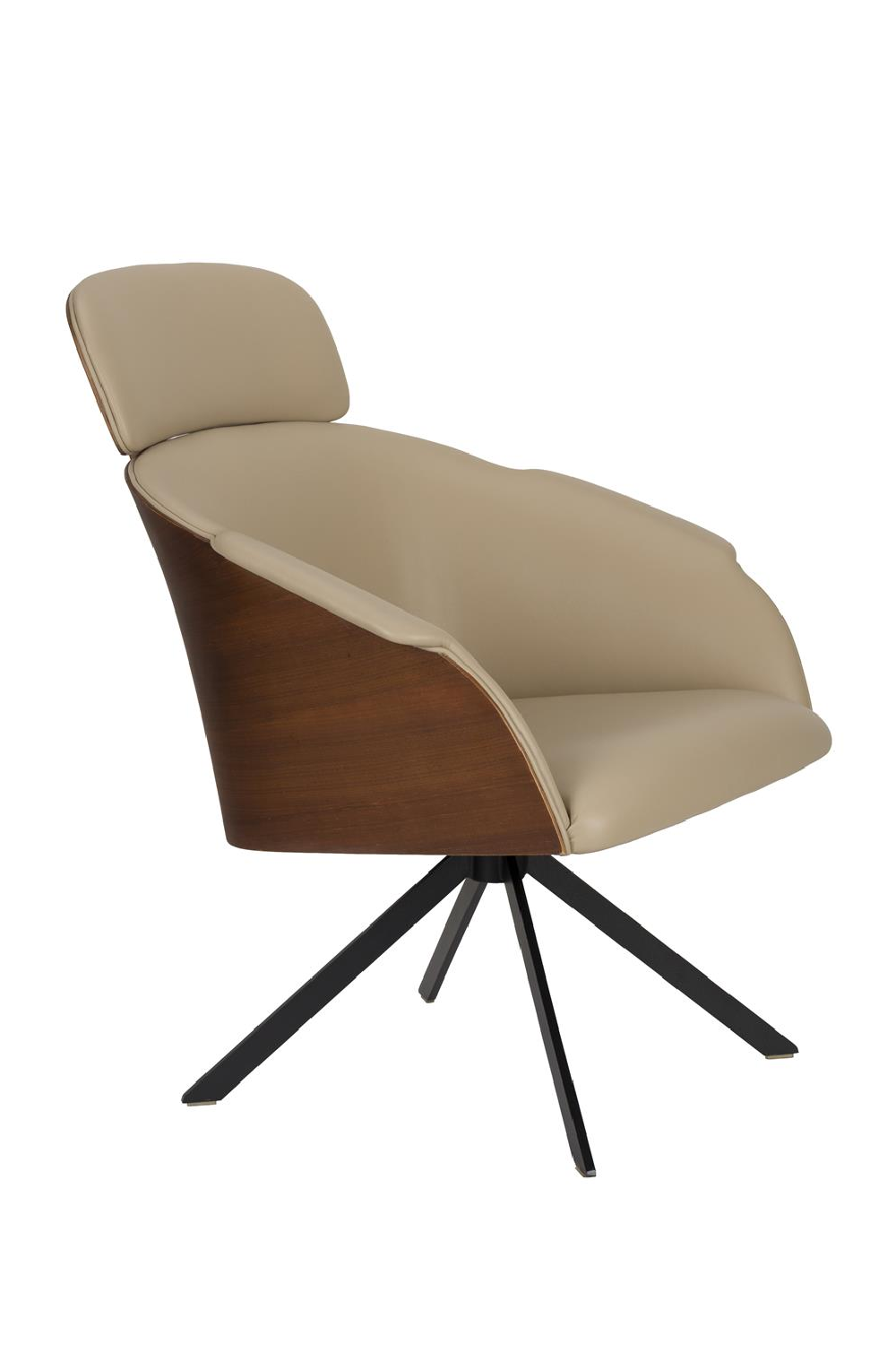 Beige Leather Lounge Chair | Zuiver Frie | OROA.com