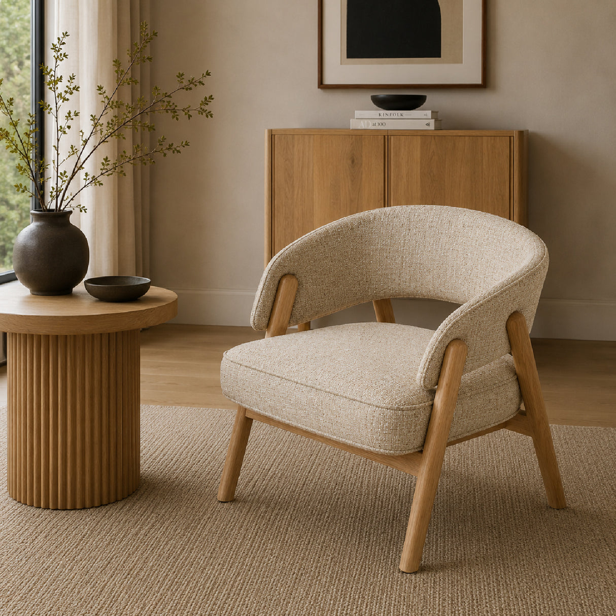 Modern European furniture - Oak Framed Lounge Chair - www.oroa.com | Oroa.com