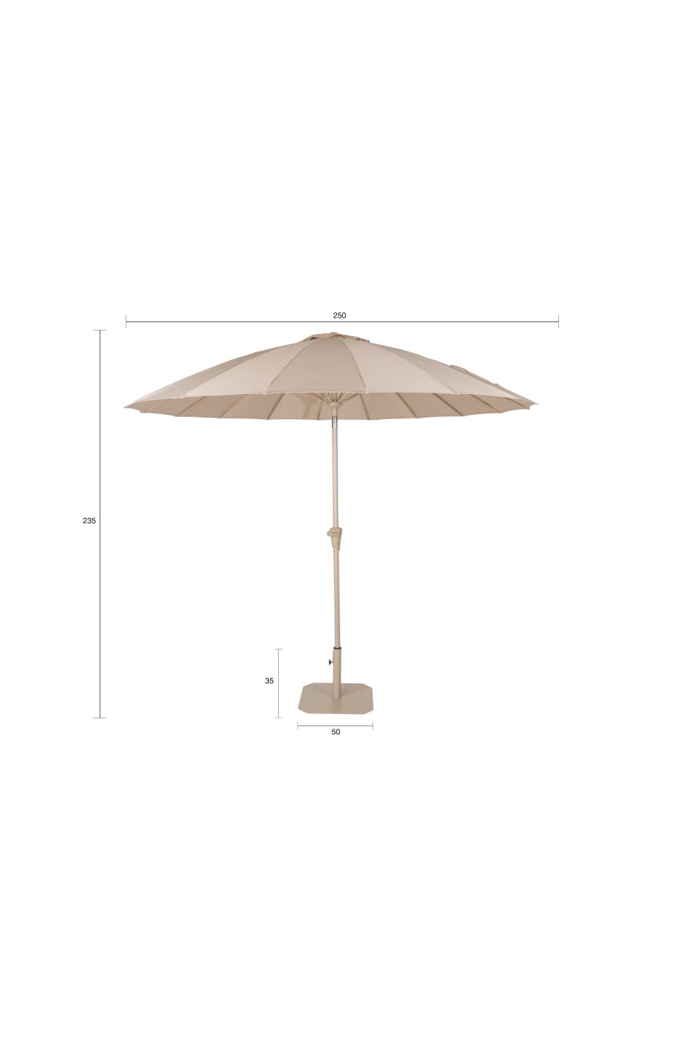 Stainless Steel Parasol Set | Zuiver Sunbrella Sunshine | OROA.com