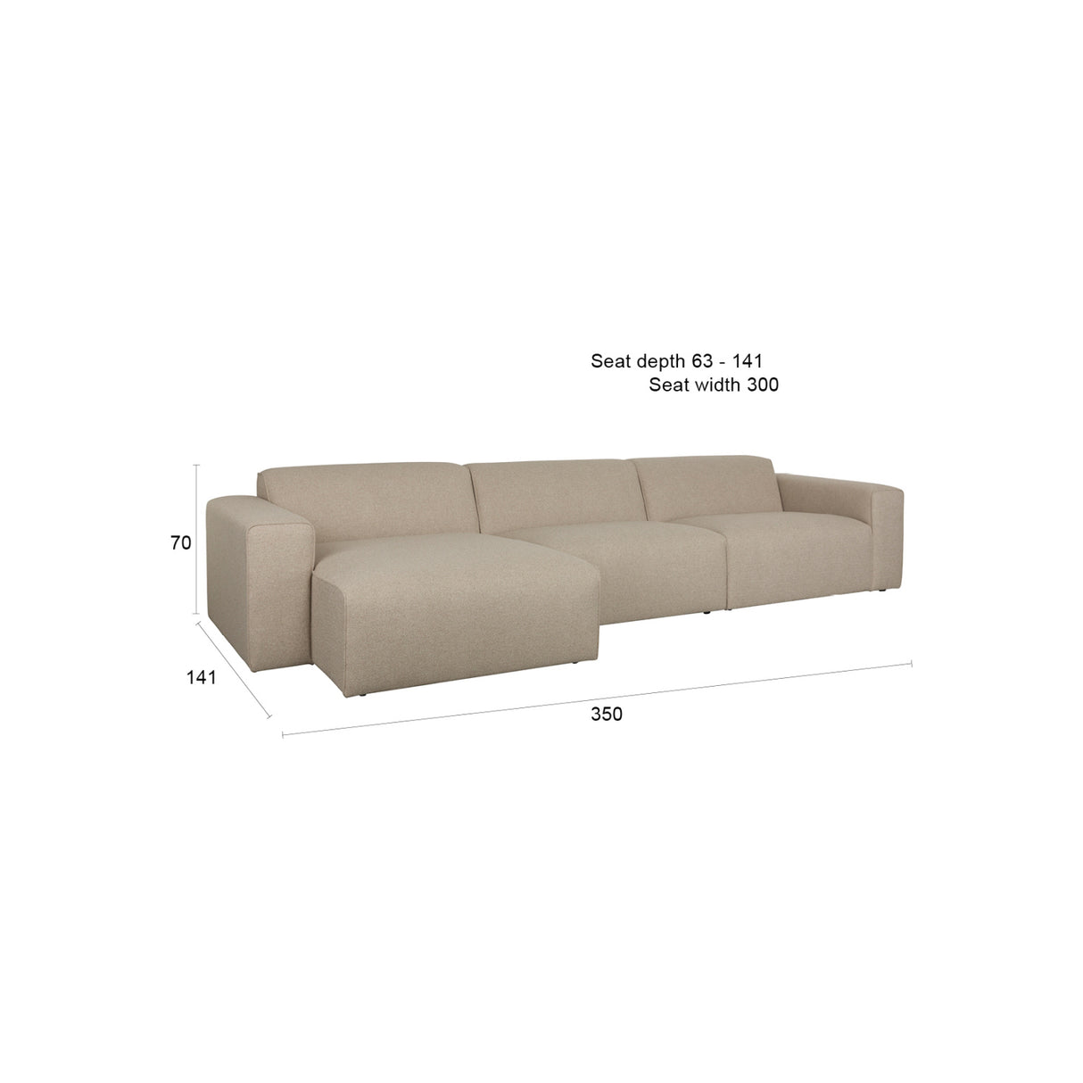 Beige 4-Seater Sofa | Oroa.com