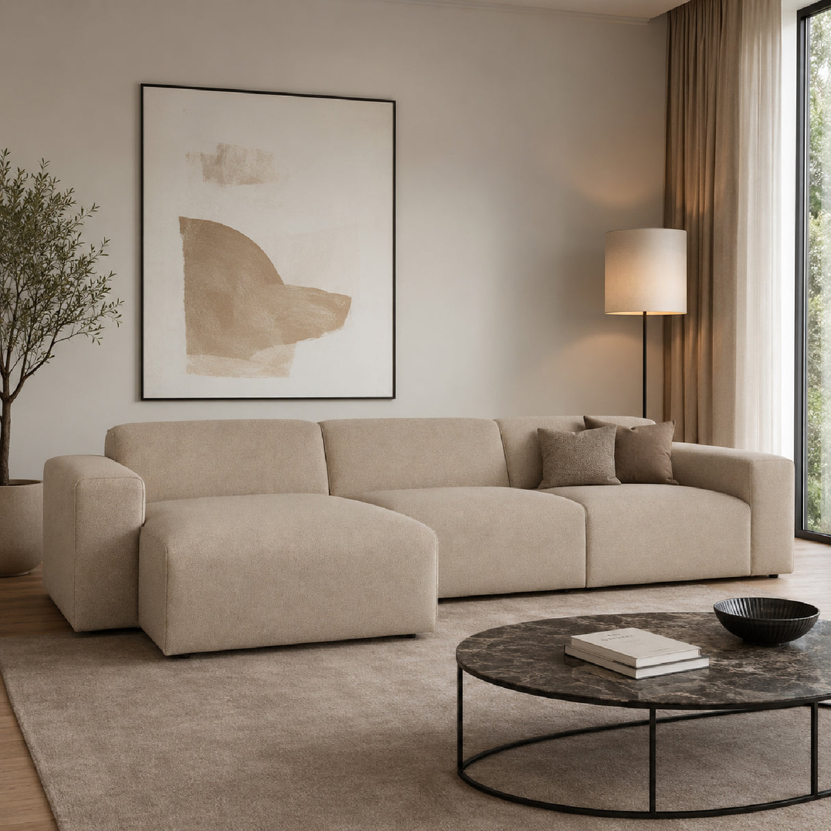 Beige 4-Seater Sofa | Oroa.com