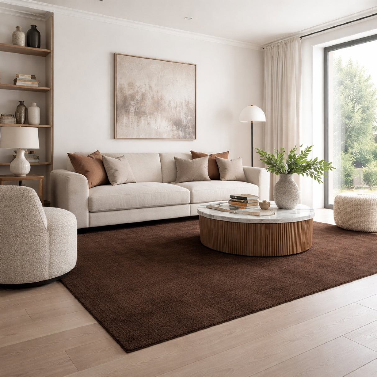 Minimalist Earthy-Toned Carpet 6' x 10' | Oroa.com