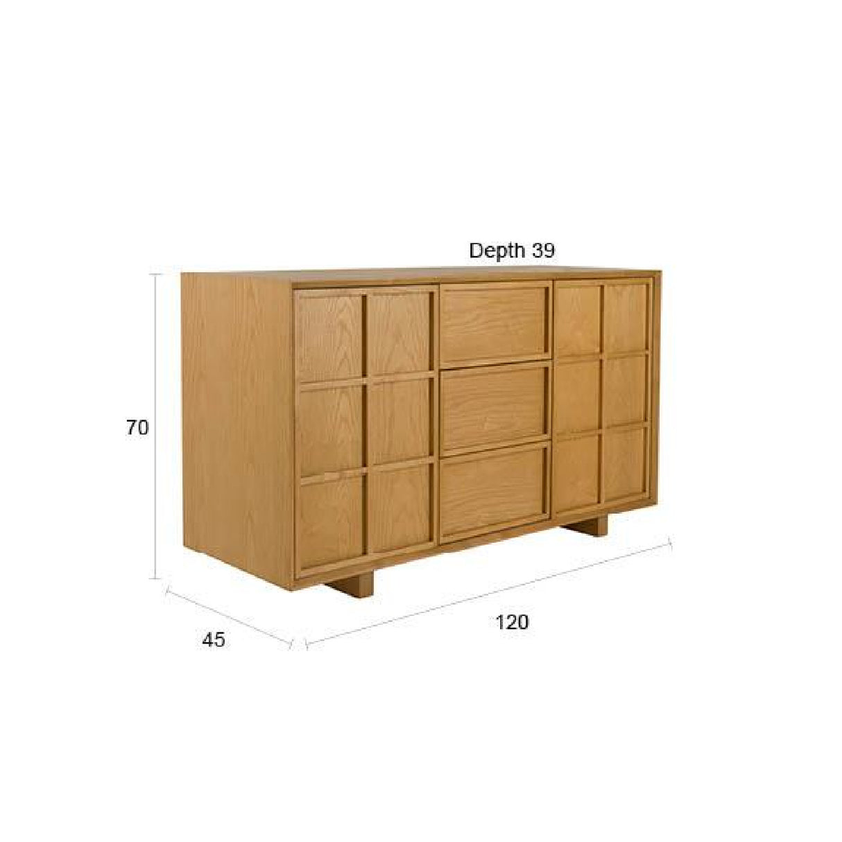 Solid Ash Japandi Cabinet | Oroa.com