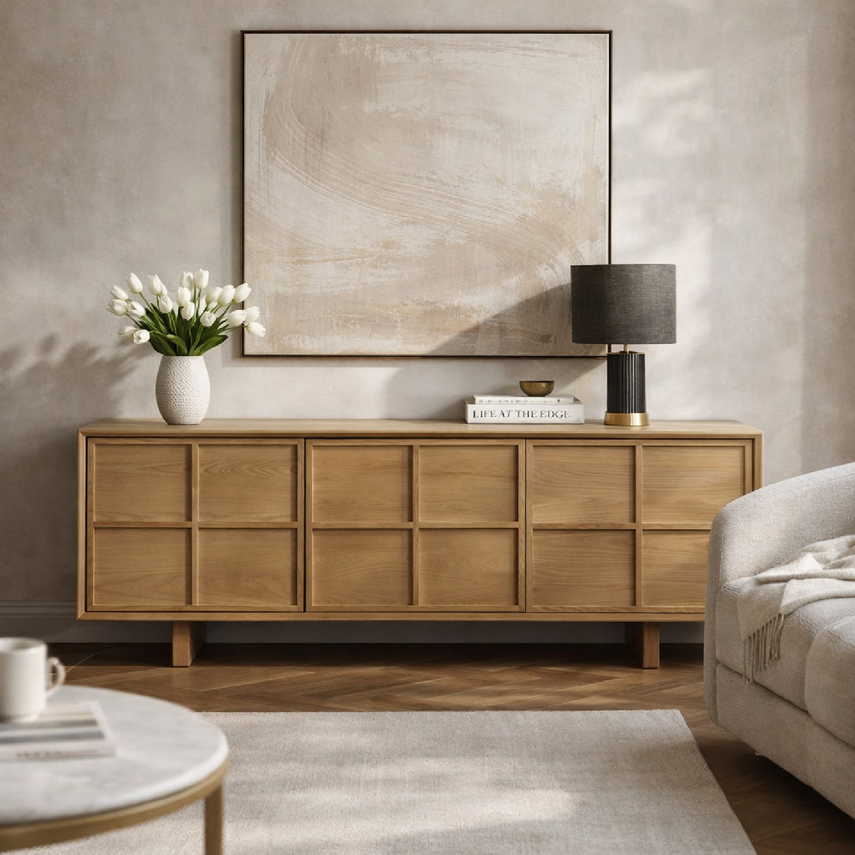 Solid Ash Japandi Cabinet | Oroa.com
