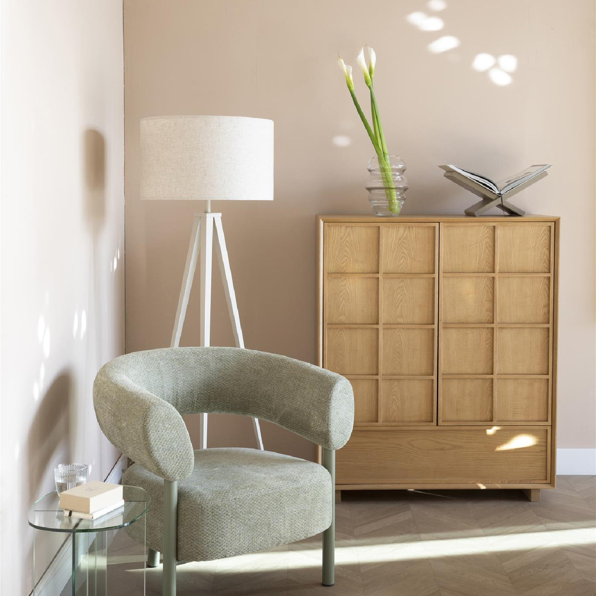 Natural Solid Ash 2-Door Cabinet | Oroa.com
