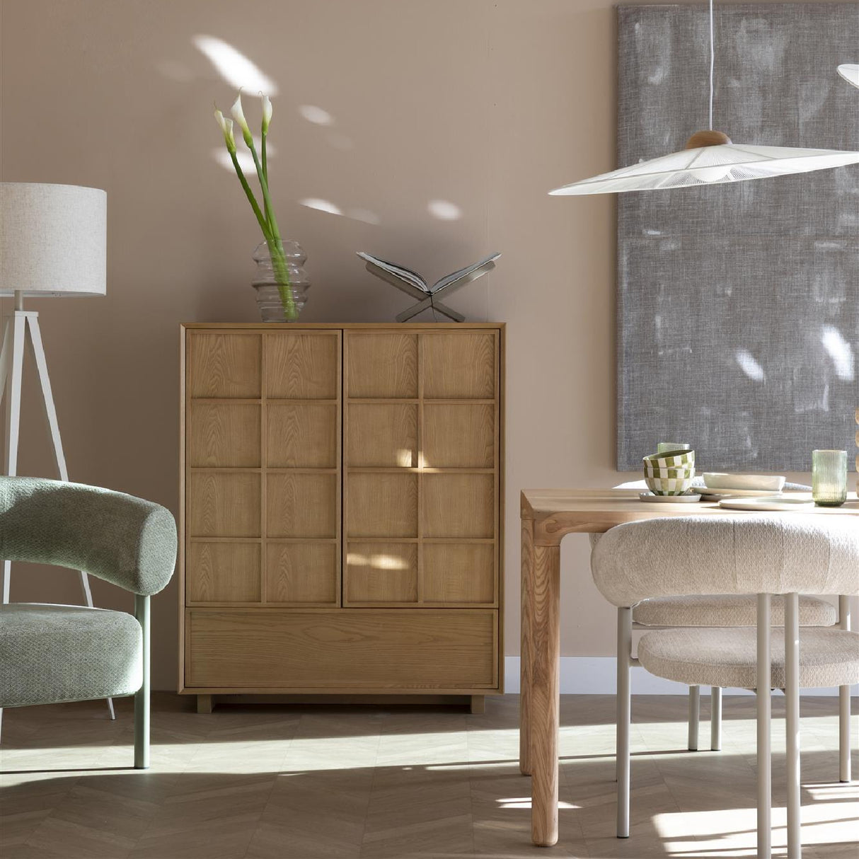 Natural Solid Ash 2-Door Cabinet | Oroa.com