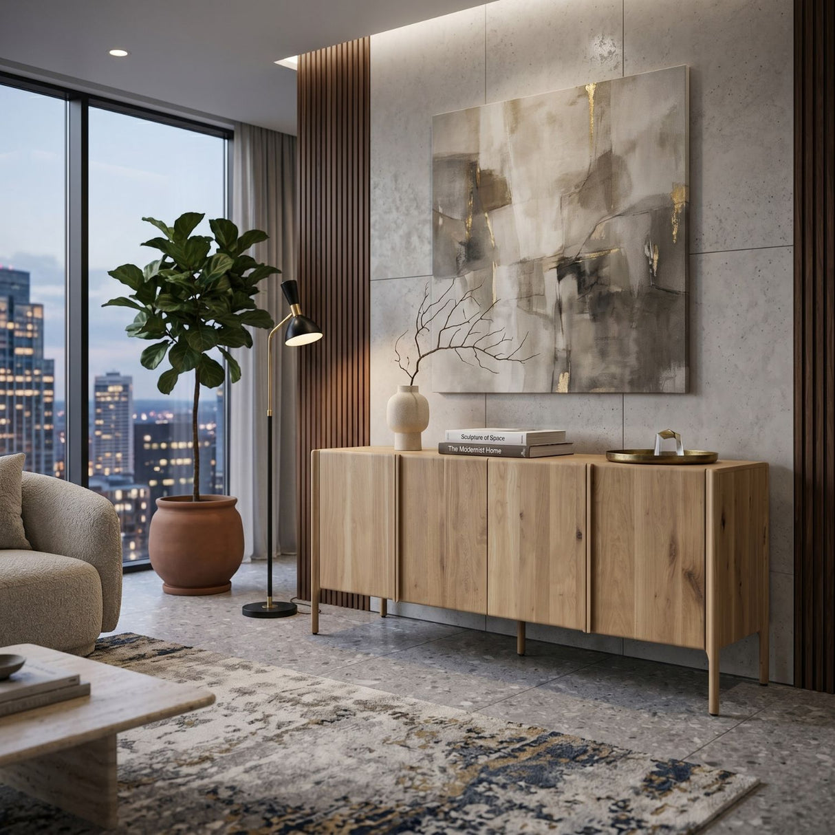 Modern European furniture - Oak 4-Door Sideboard - www.oroa.com | Oroa.com