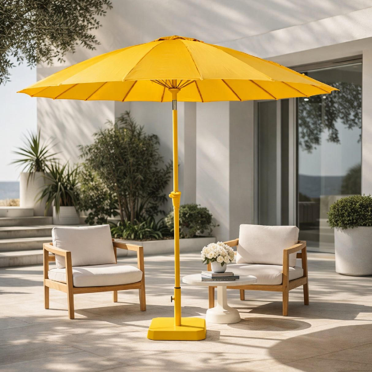 Yellow Parasol with Base | Oroa.com