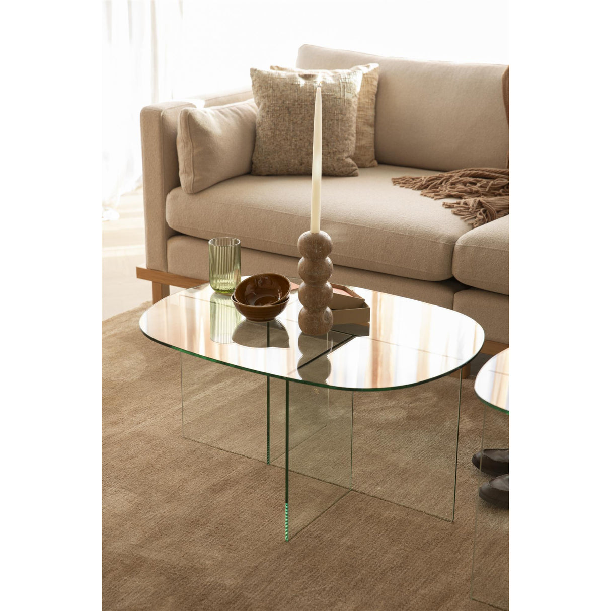 Modern European furniture - Glass Cross-Leg Coffee Table - www.oroa.com | Oroa.com