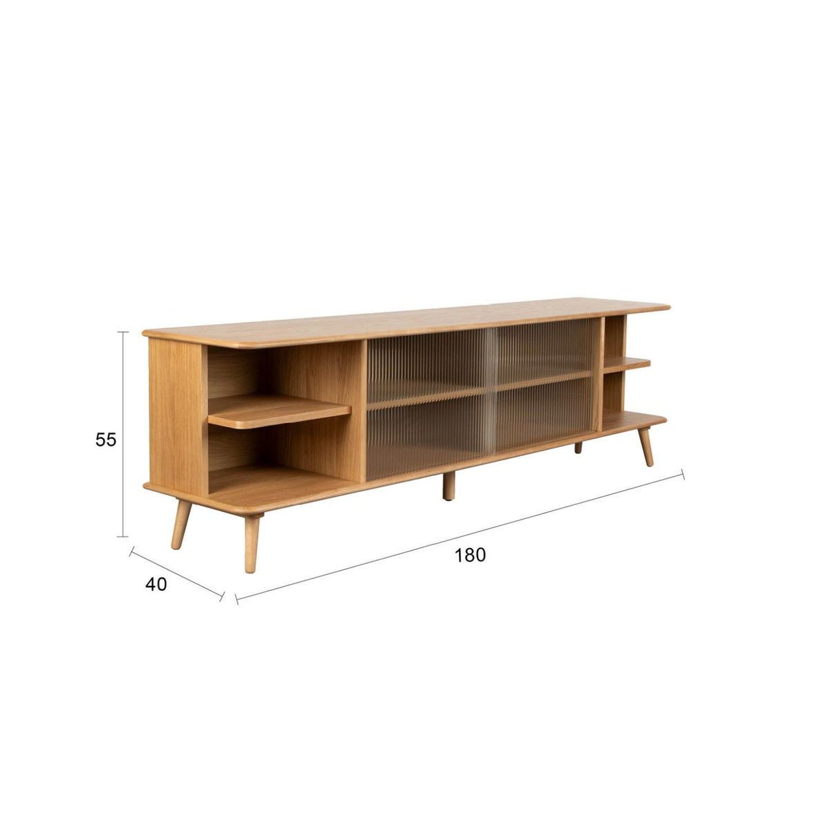 Oak Framed Glass Door Sideboard L | Oroa.com