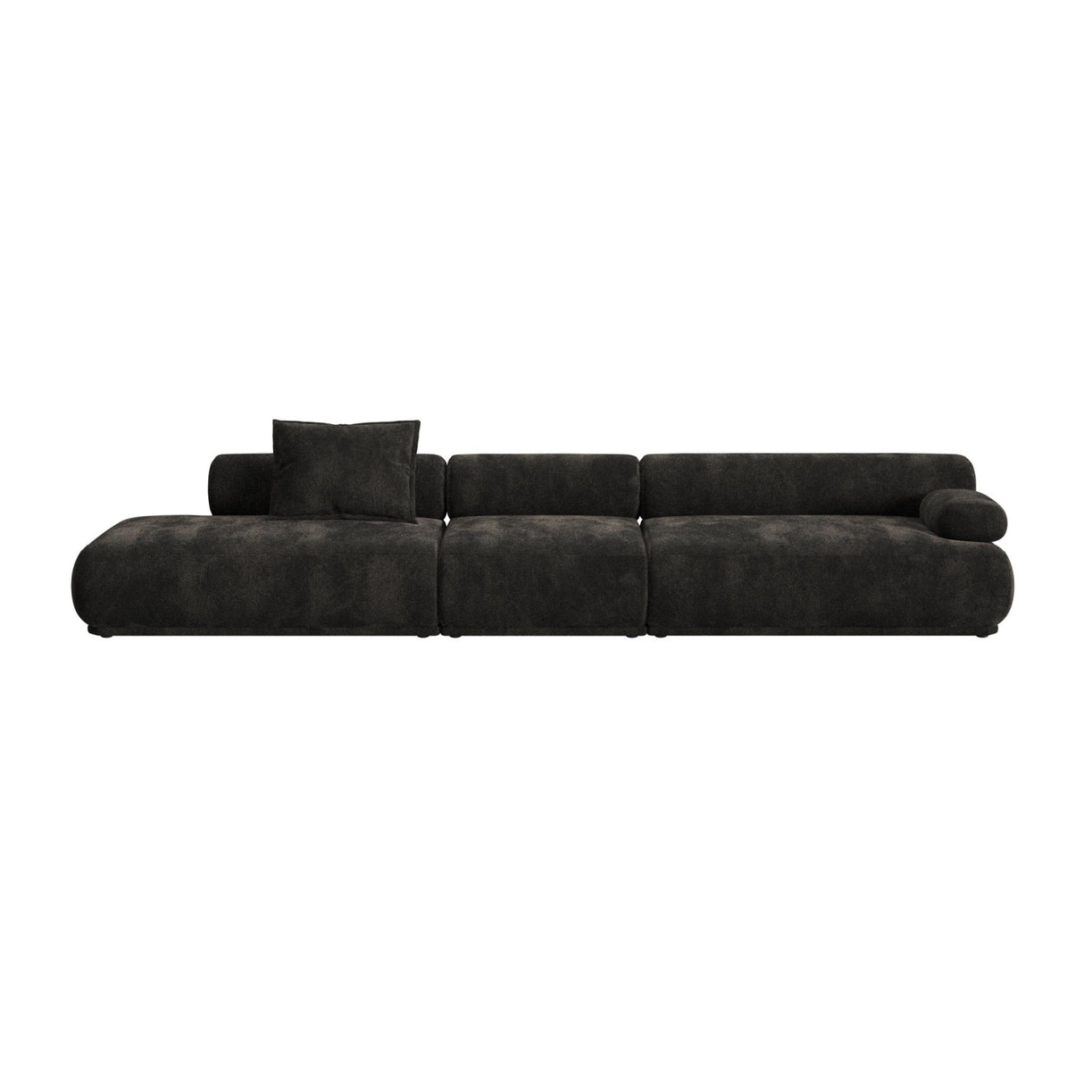 Modern furniture - Brown Ribbed Fabric Right Sofa - www.oroa.com | Oroa.com