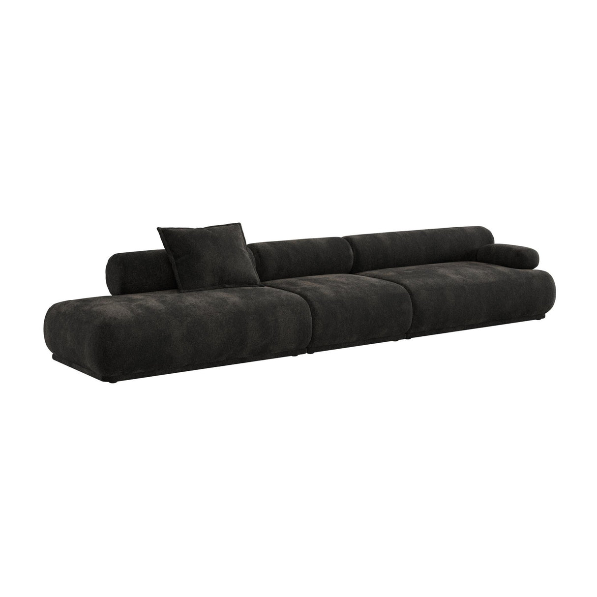 Modern furniture - Brown Ribbed Fabric Right Sofa - www.oroa.com | Oroa.com