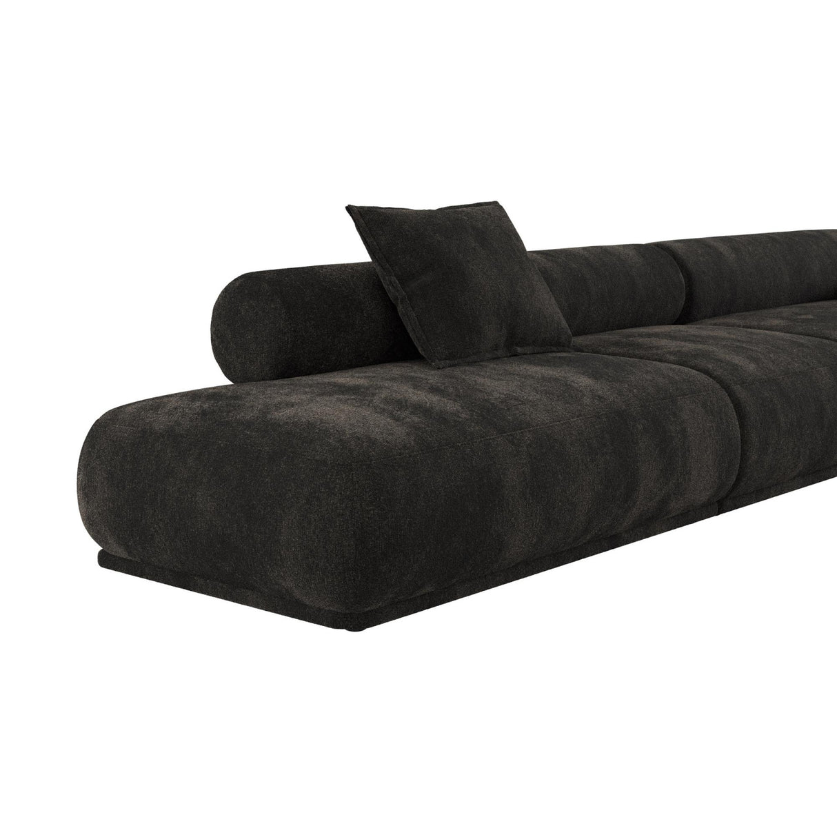 Modern furniture - Brown Ribbed Fabric Right Sofa - www.oroa.com | Oroa.com