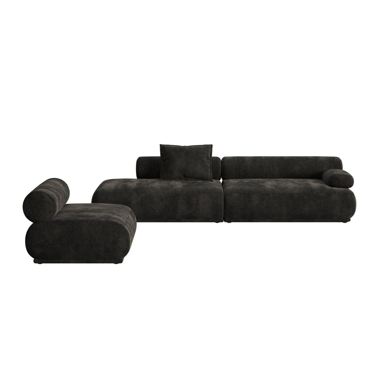 Modern furniture - Brown Ribbed Fabric Right Sofa - www.oroa.com | Oroa.com