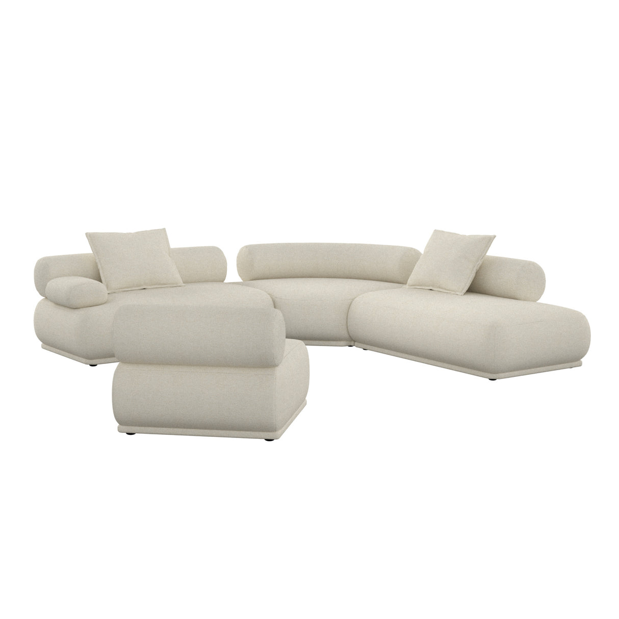 Modern furniture - Brown Ribbed Fabric Left Sofa - www.oroa.com | Oroa.com