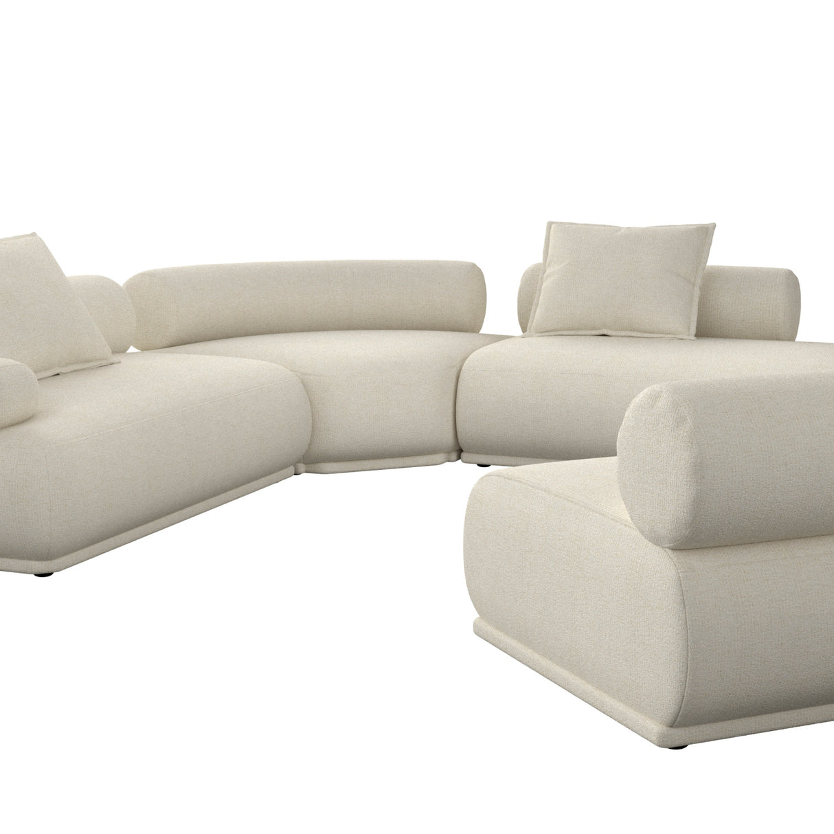 Modern furniture - Brown Ribbed Fabric Left Sofa - www.oroa.com | Oroa.com